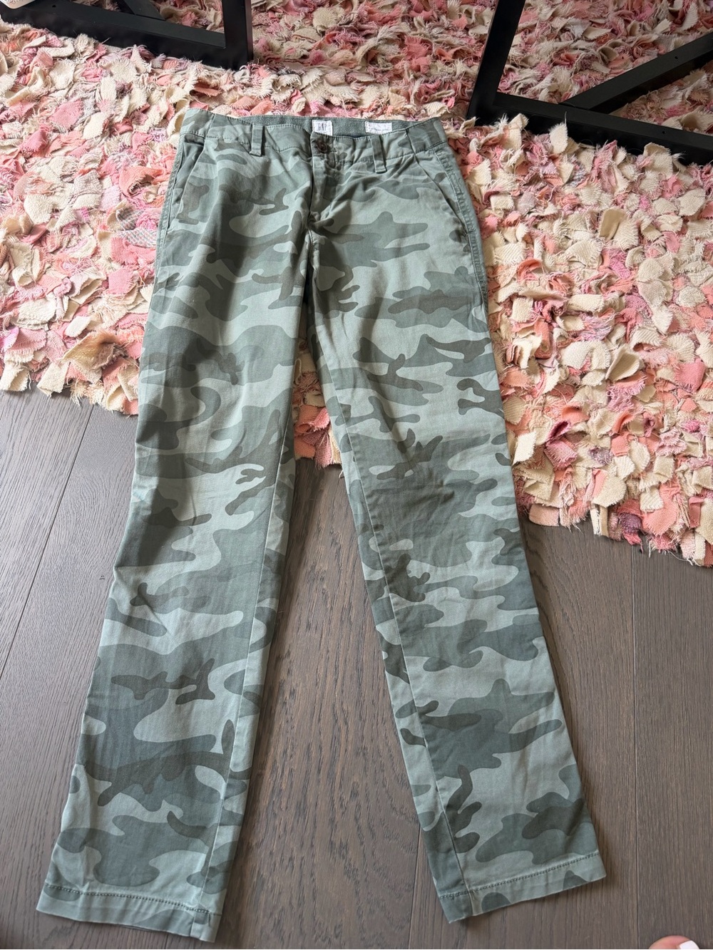 GAP Olive Green Camo Girlfriend Chino Pants